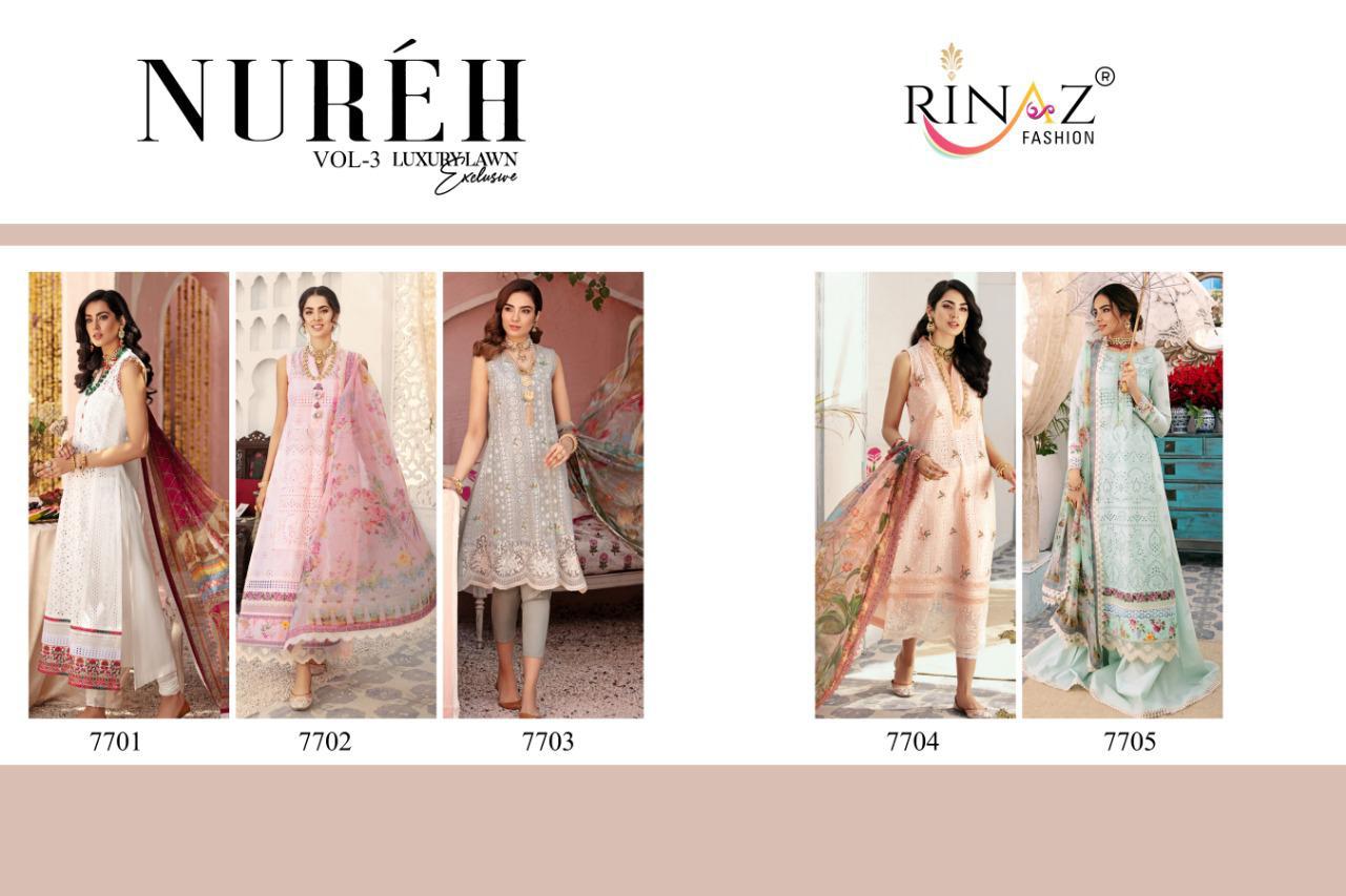 Rinaz Nureh 3 Latest Fancy Designer Exclusive Pakistani Salwar Suits Collection